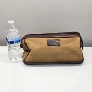 Duluth Trading Co Toiletry Travel Dopp Kit Bag Large Canvas Leather Structured
